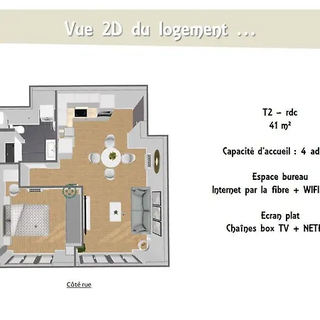 L'olivier - T2 Moderne Et Chaleureux - Garage Gratuit & Tram Appartamento *